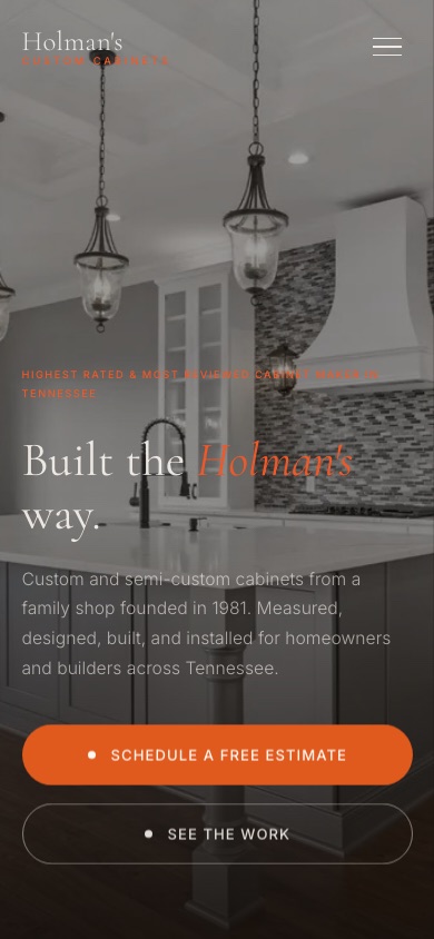The new homepage on a phone